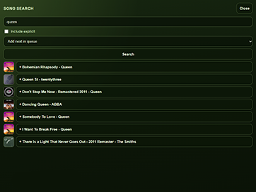 StoreAMP song search modal